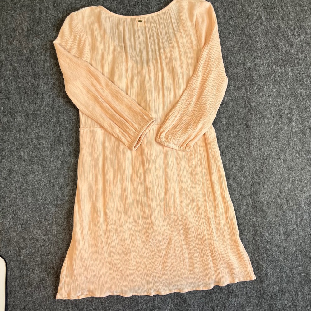 ONeill Light Pink Embroidered Boho Lightweight Mini Beach Dress Sz L - Picture 10 of 12